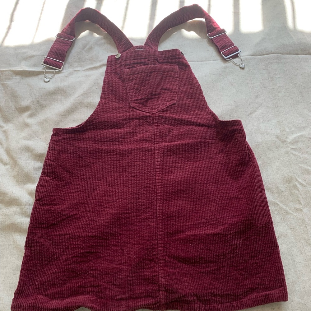 Kids Burgundy Corduroy Overalls